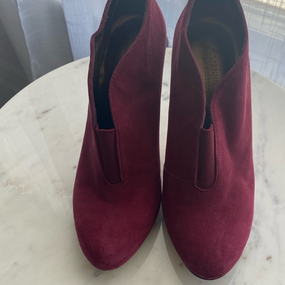 Sole Society Burgundy Ankle Booties